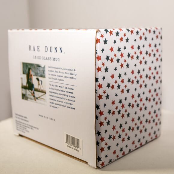 RAE DUNN Proud American Clear Glass Coffee Tea Mug Patriotic Americana USA - Picture 4 of 6